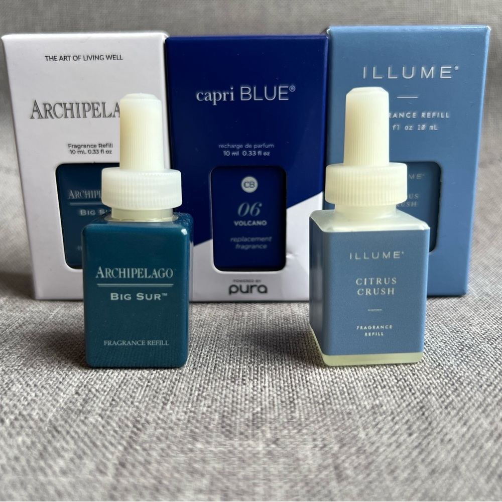 FIVE Pura Fragrance Refills: 1 Volcano, 2 Big Sur, 2 Citrus Fresh